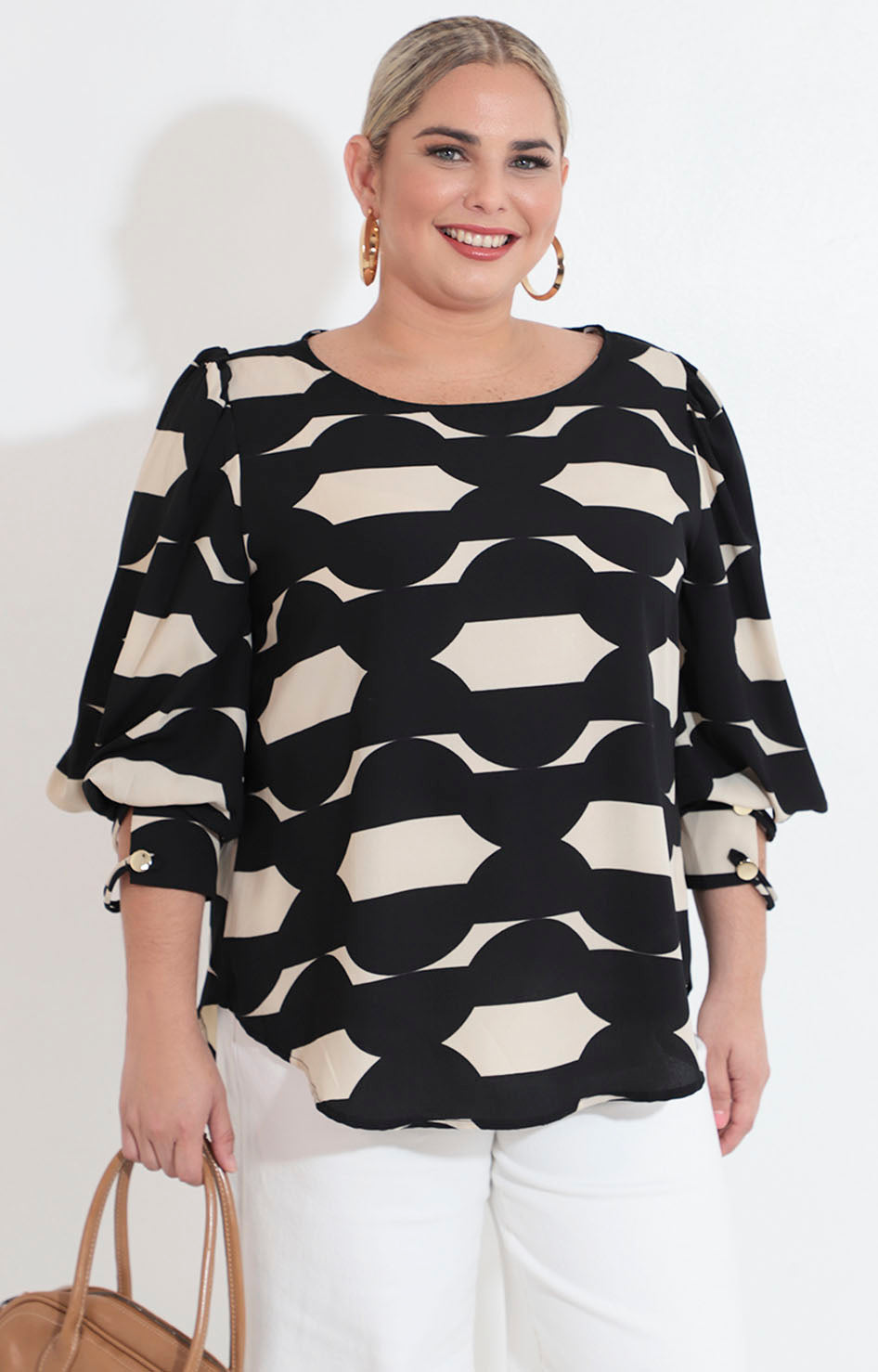 Blusa beige estampada - BLUSA XL Boutiquemirel 