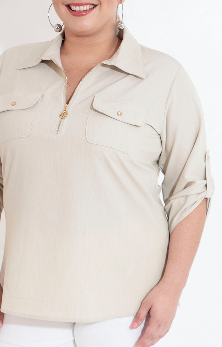 Camisera beige - BLUSA XL Boutiquemirel 