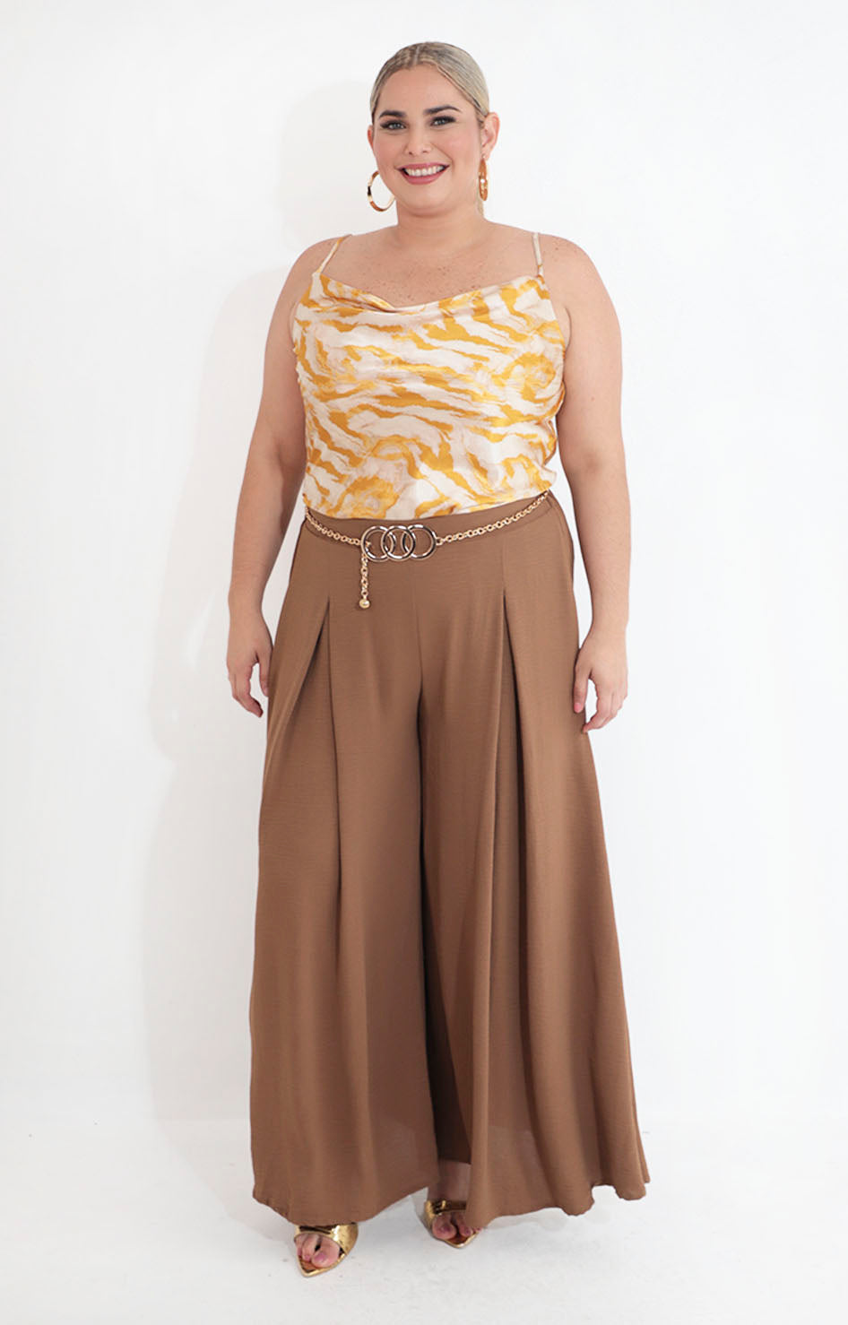 Pantalón amplio beige - PANTALON XL Boutiquemirel 