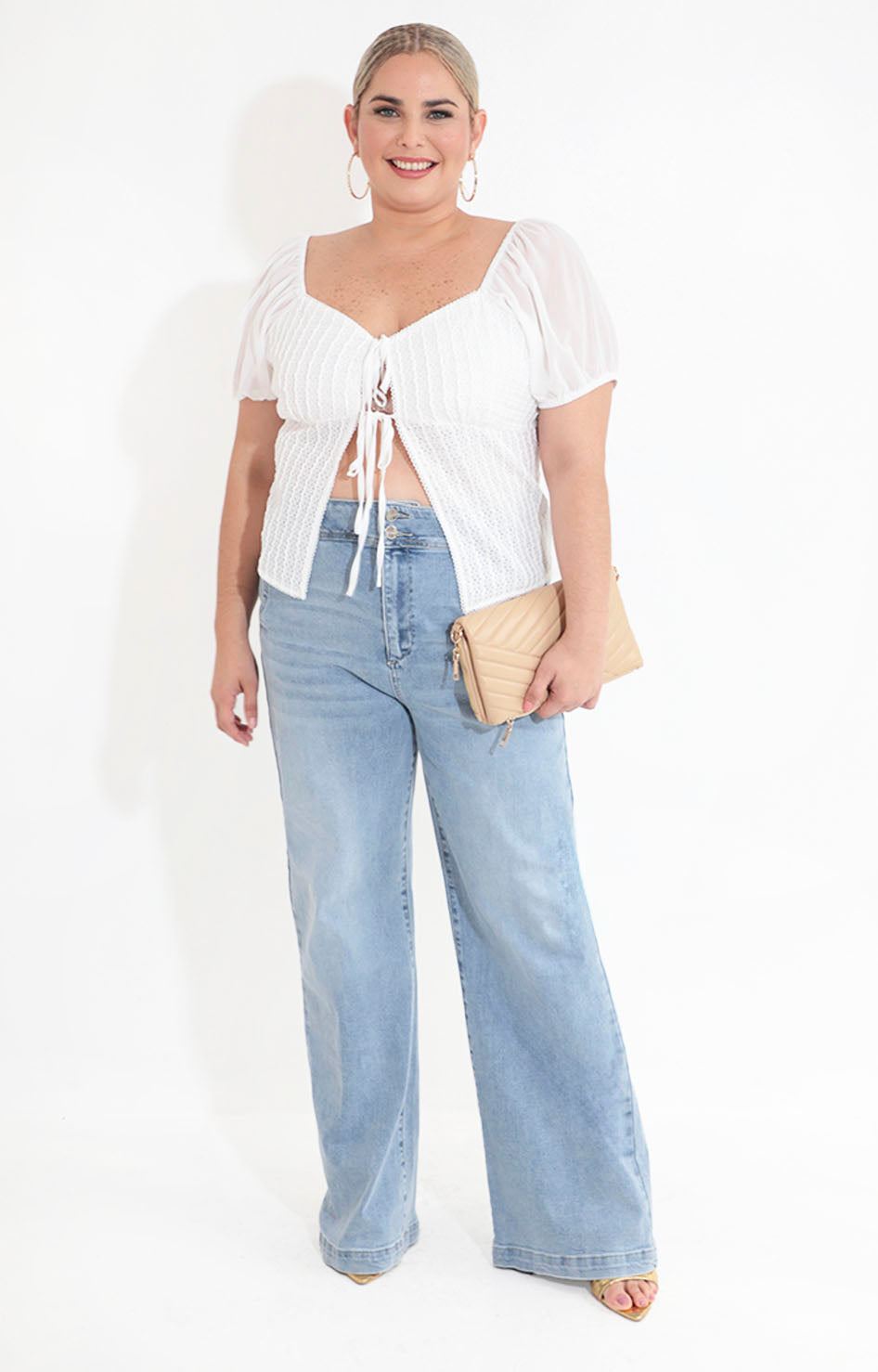 Blusa blanca con lazos - BLUSA XL Boutiquemirel 