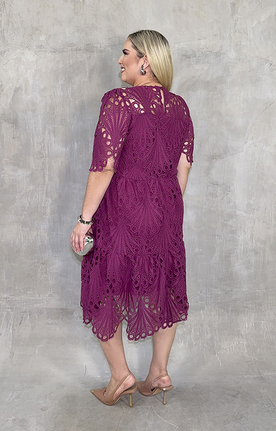 Vestido en guipur morado - VESTIDO XL Boutiquemirel 