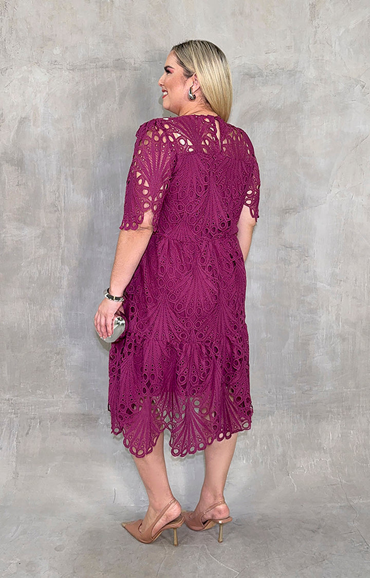 Vestido en guipur morado - VESTIDO XL Boutiquemirel 