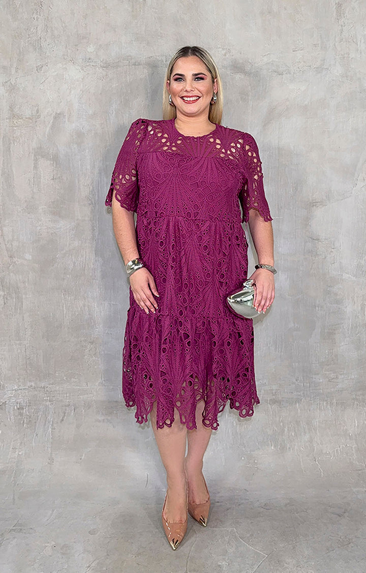 Vestido en guipur morado - VESTIDO XL Boutiquemirel 