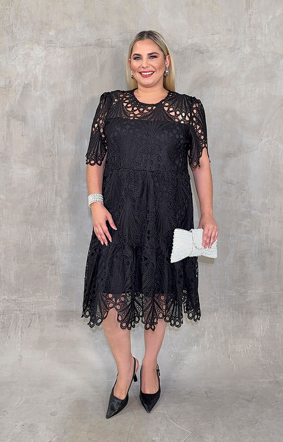 Vestido en guipur negro - VESTIDO XL Boutiquemirel 