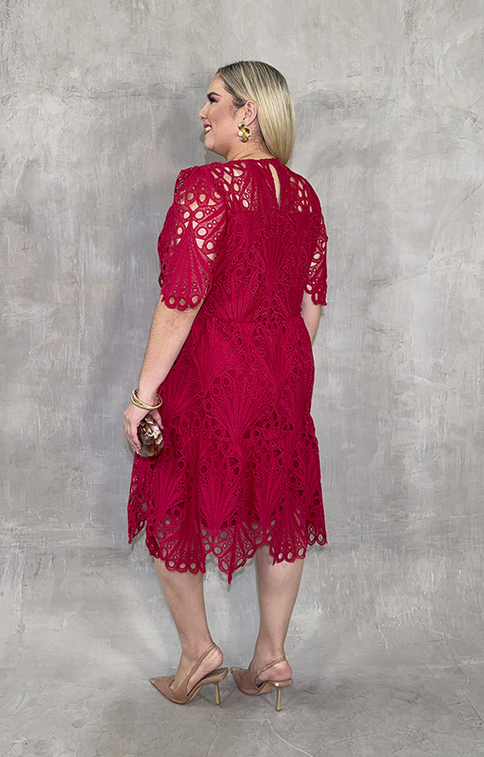 Vestido en guipur magenta - VESTIDO XL Boutiquemirel 