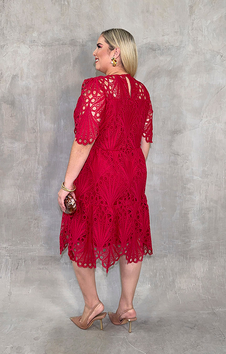 Vestido en guipur magenta - VESTIDO XL Boutiquemirel 