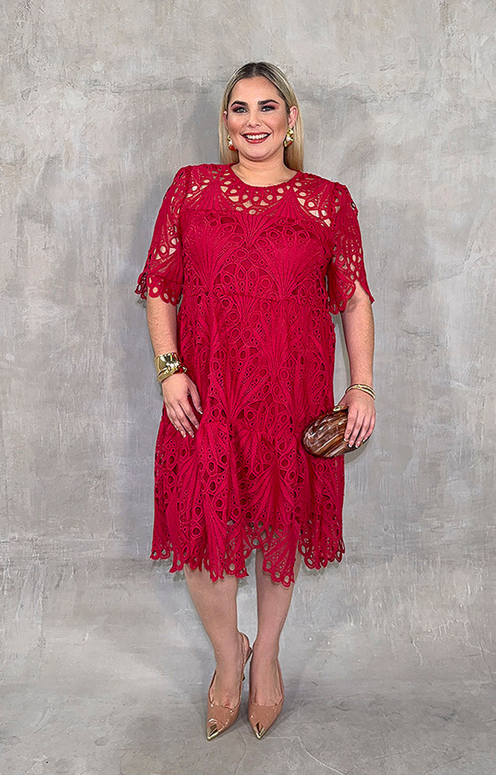 Vestido en guipur magenta - VESTIDO XL Boutiquemirel 