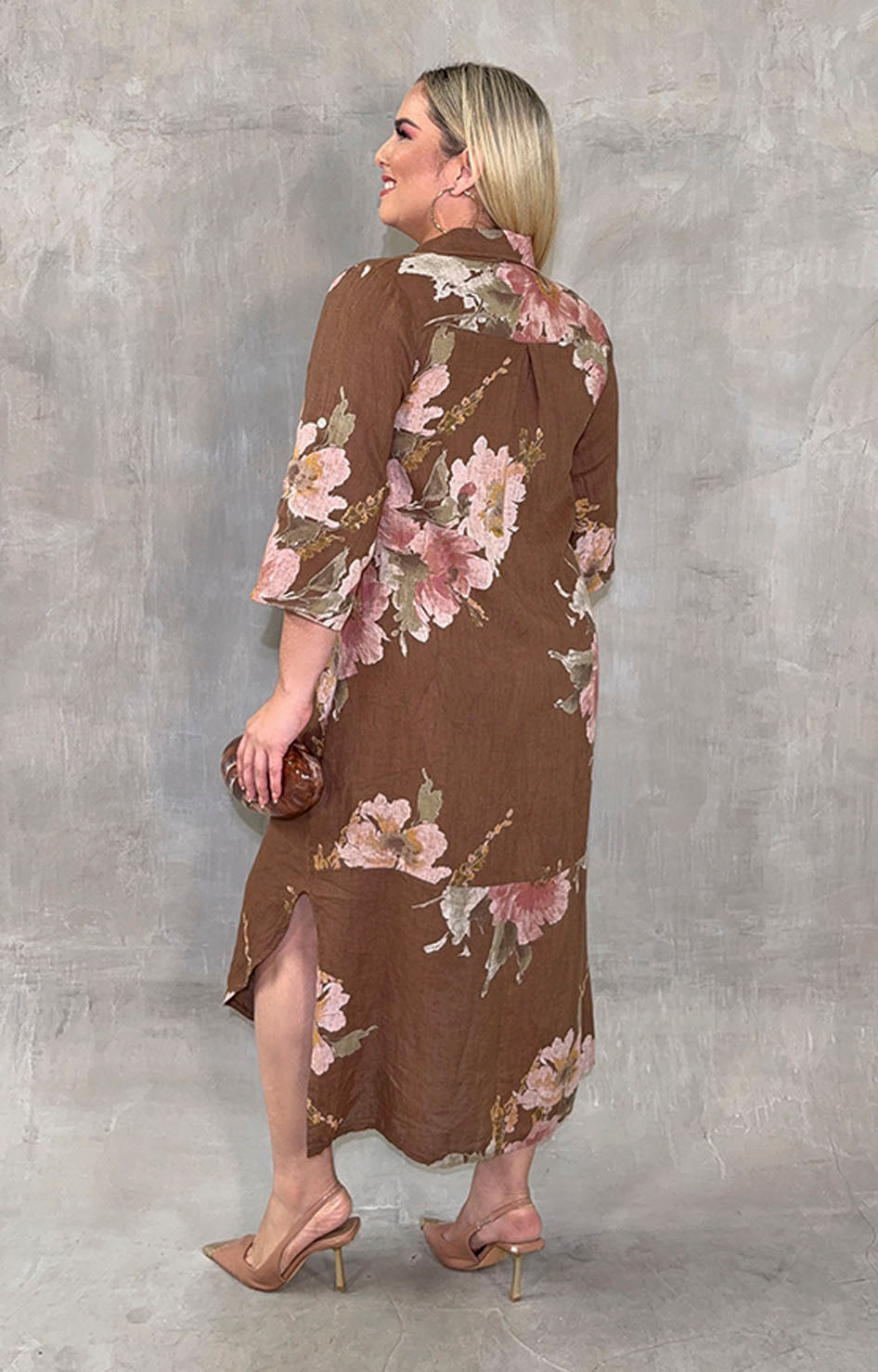 Vestido de lino café - VESTIDO XL Boutiquemirel 