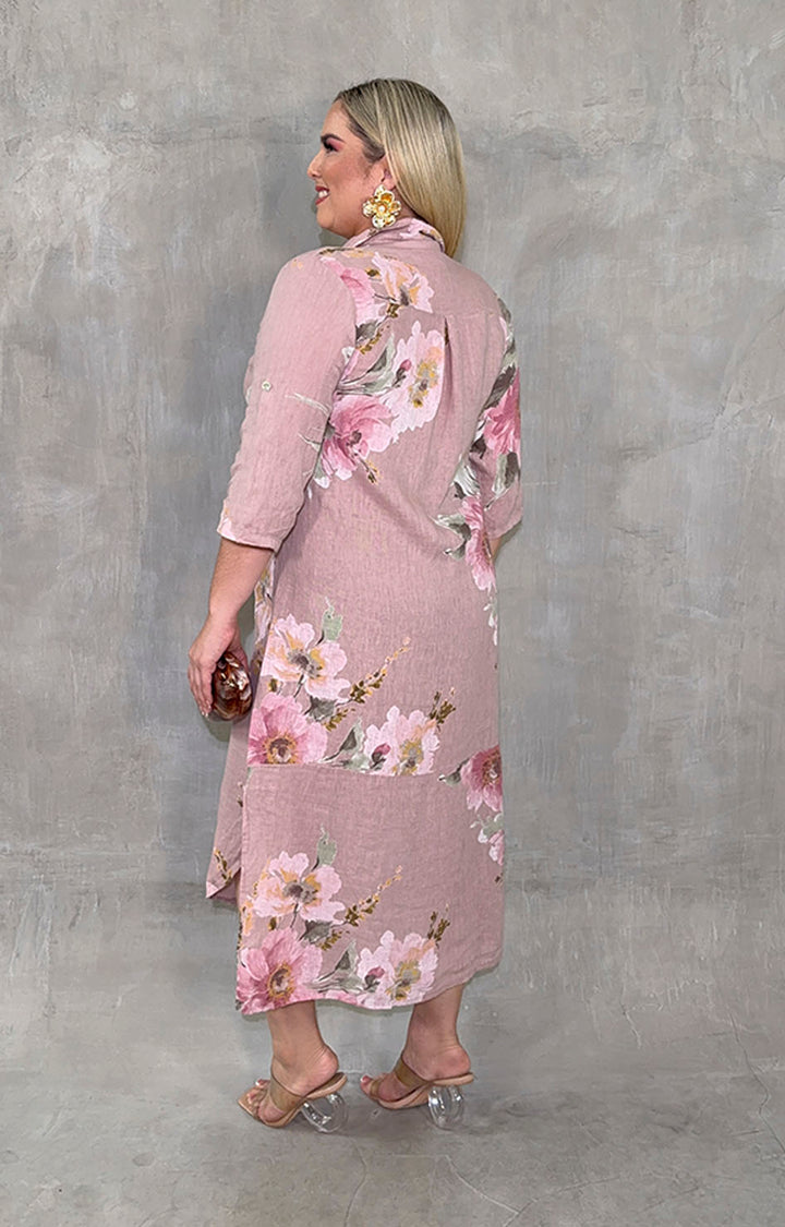 Vestido de lino rosa - VESTIDO XL Boutiquemirel 