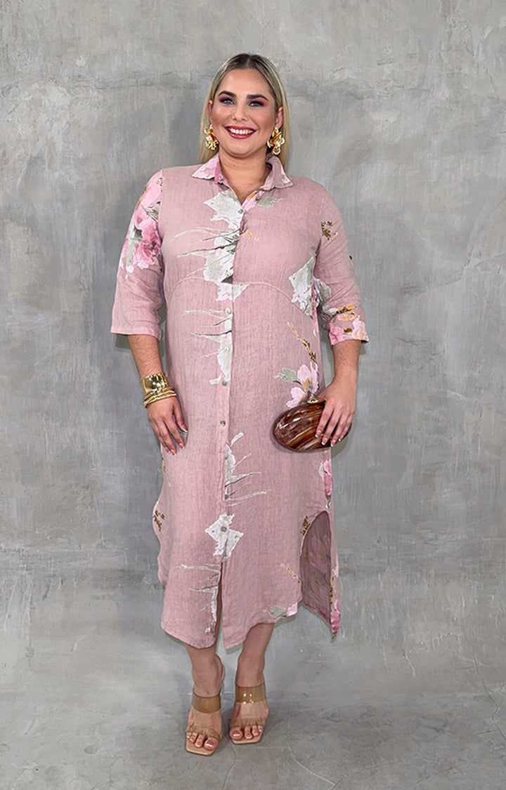 Vestido de lino rosa - VESTIDO XL Boutiquemirel 