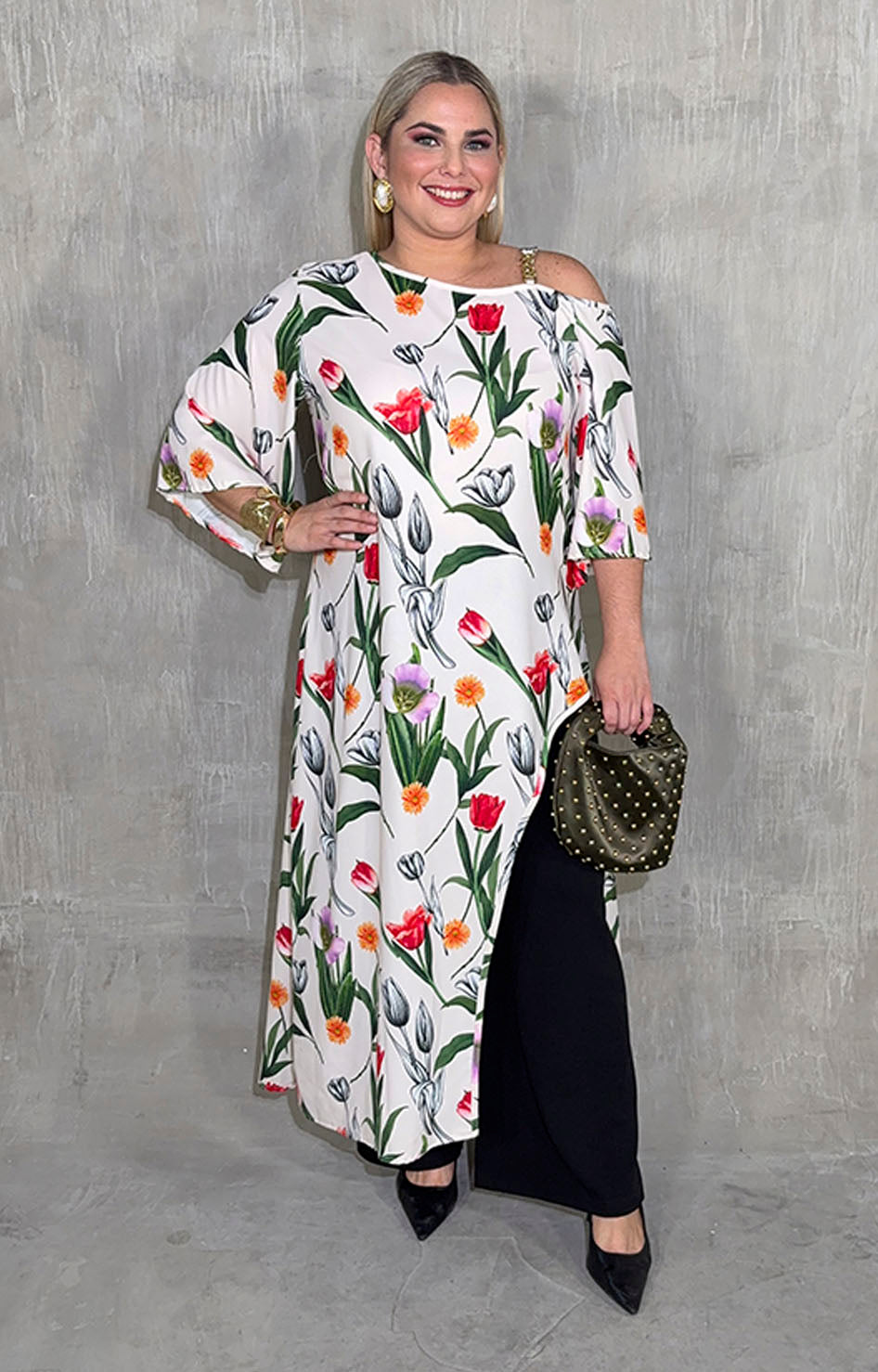 Conjunto beige con flores - CONJUNTO XL Boutiquemirel 