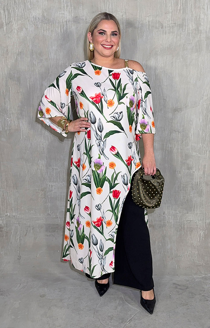 Conjunto beige con flores - CONJUNTO XL Boutiquemirel 