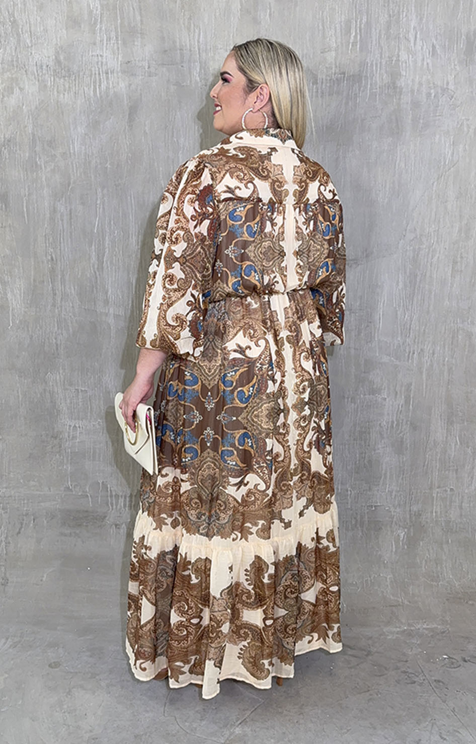 Vestido café estampado - VESTIDO XL Boutiquemirel 