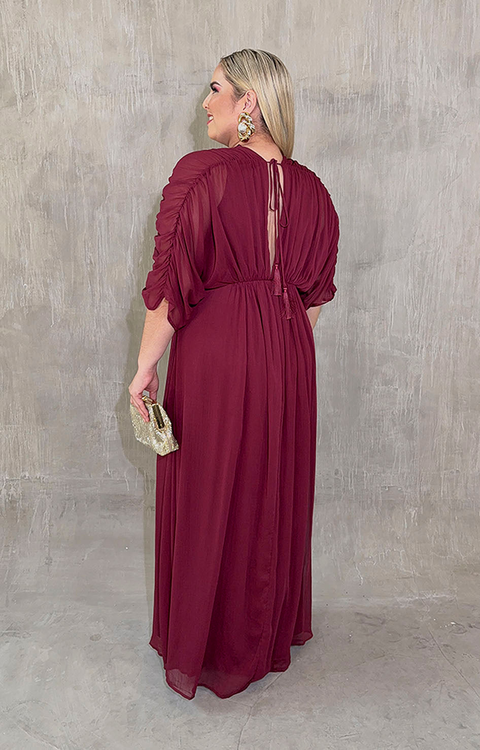 Vestido de gasa vino - VESTIDO XL Boutiquemirel 