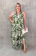 Vestido verde con hojas - VESTIDO XL Boutiquemirel 