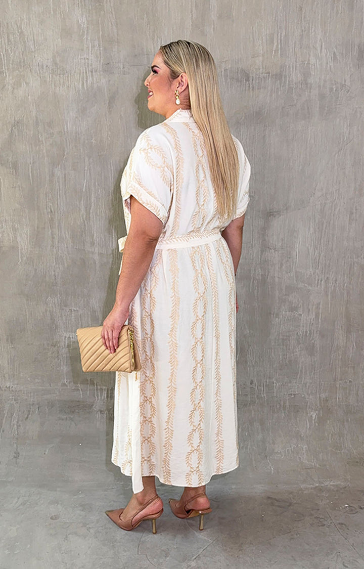 Vestido beige bordado - VESTIDO XL Boutiquemirel 