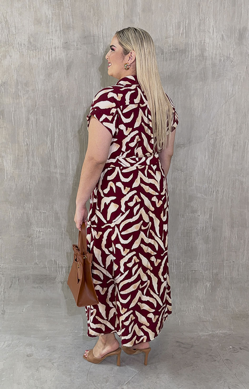 Vestido vino estampado - VESTIDO XL Boutiquemirel 