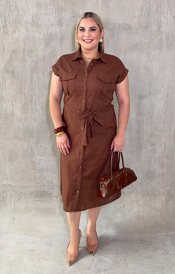 Vestido camisero café - VESTIDO XL Boutiquemirel 
