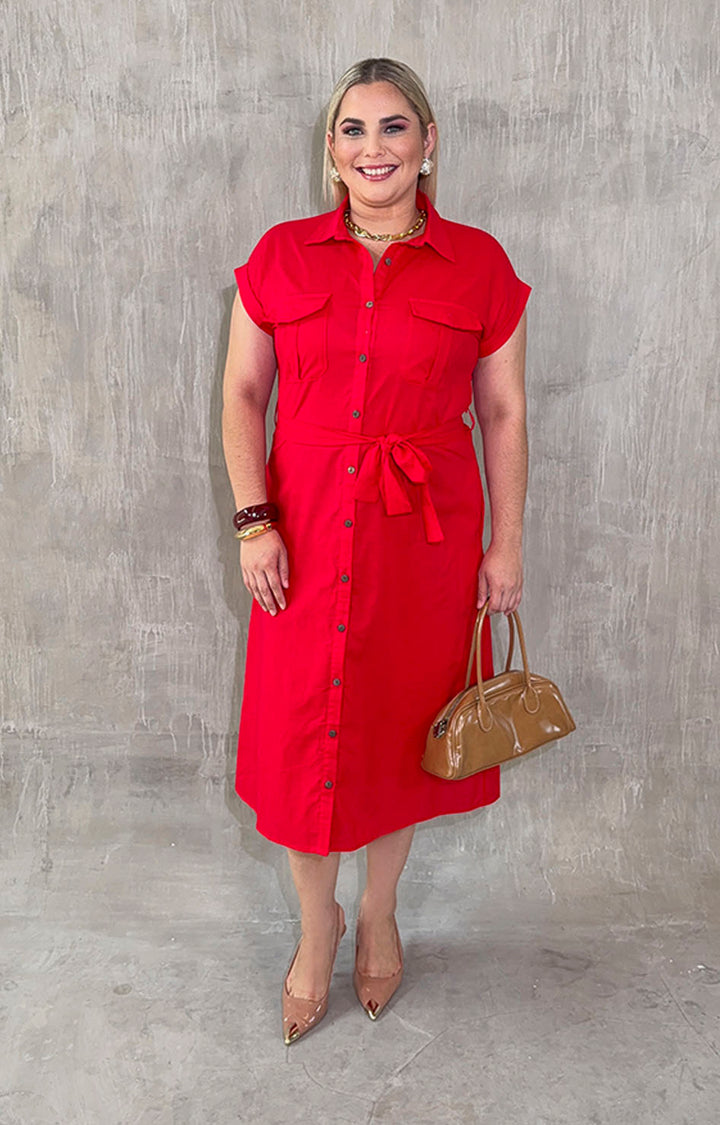 Vestido camisero rojo - VESTIDO XL Boutiquemirel 