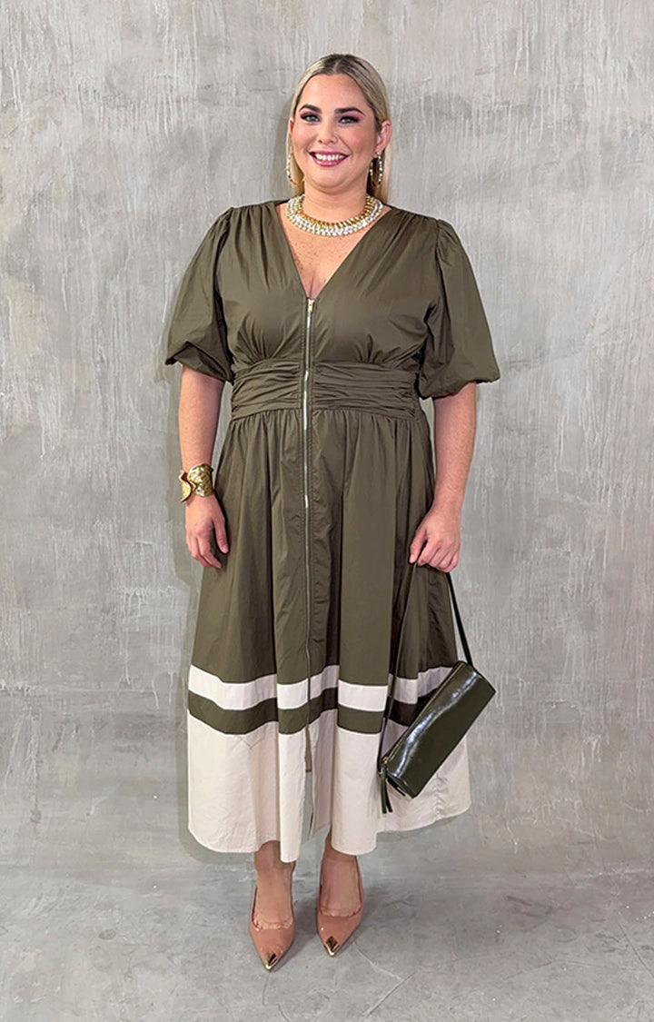 Vestido verde olivo - VESTIDO XL Boutiquemirel 