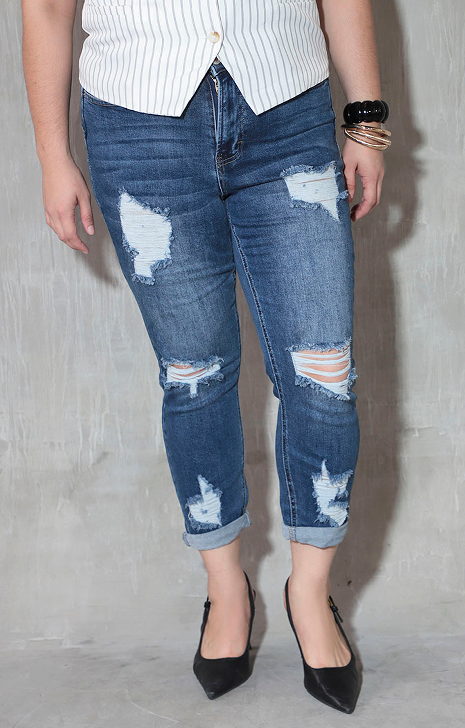 Pantalón denim con desgarres - PANTALON XL Boutiquemirel 