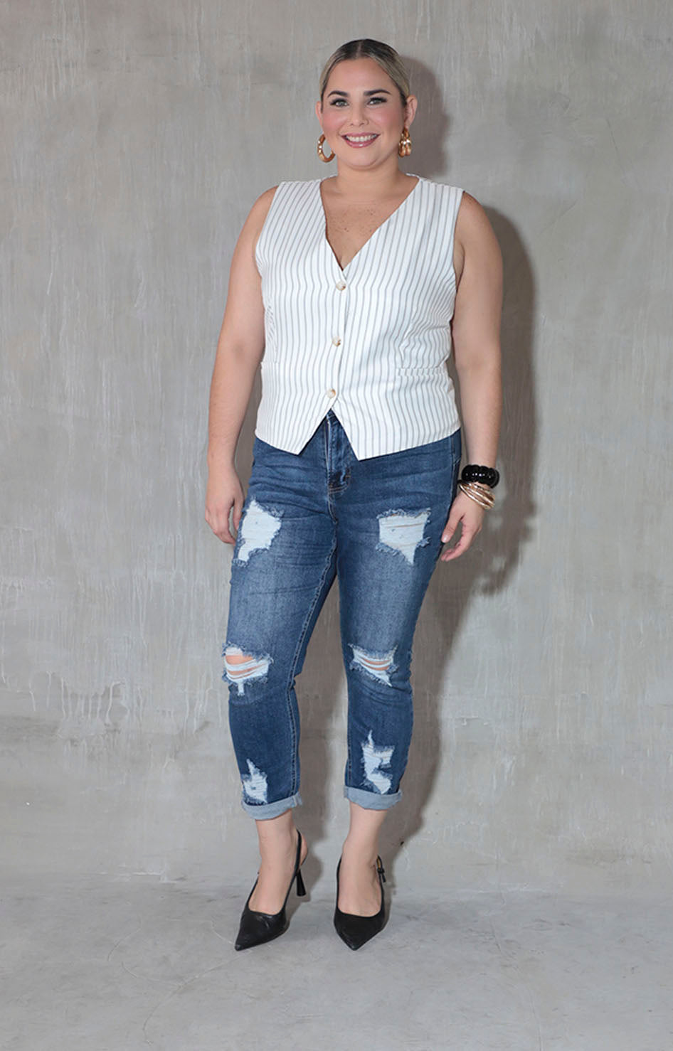 Pantalón denim con desgarres - PANTALON XL Boutiquemirel 