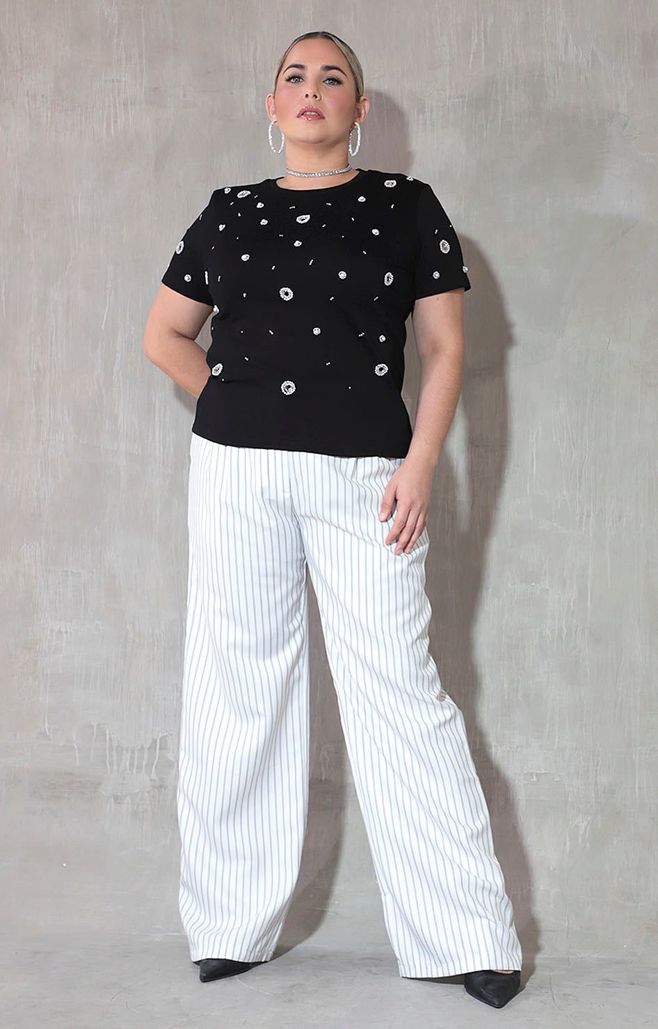 Pantalón blanco lineal - PANTALON XL Boutiquemirel 