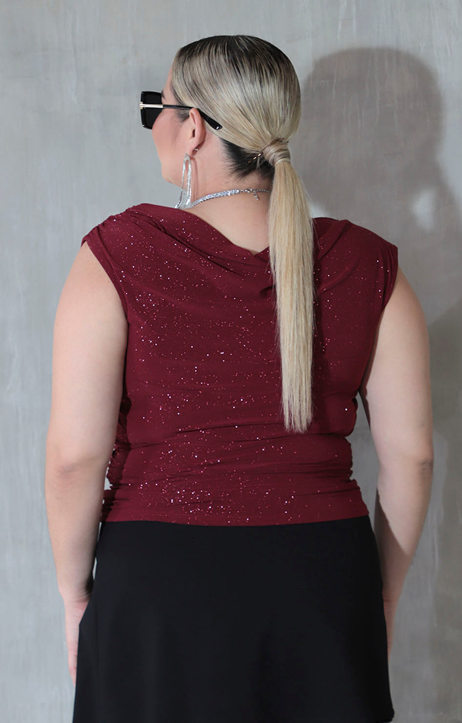 Blusa vino brillosa - BLUSA XL Boutiquemirel 