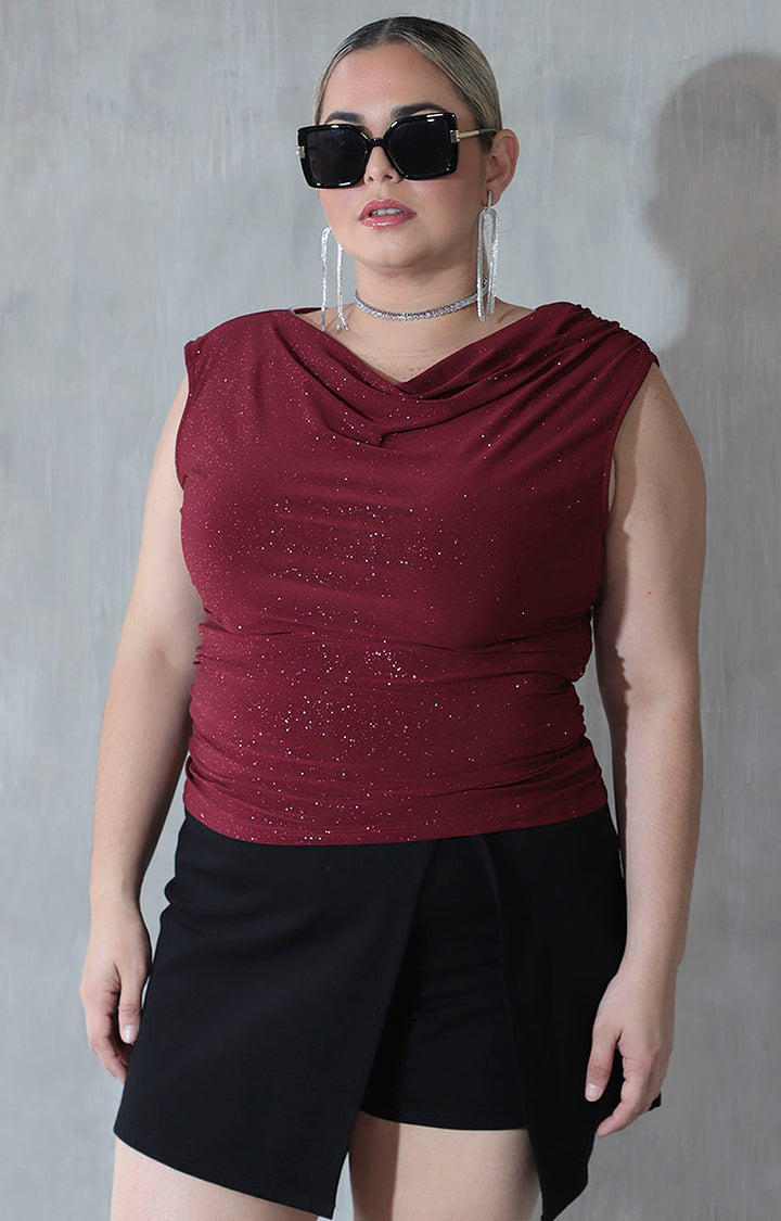 Blusa vino brillosa - BLUSA XL Boutiquemirel 