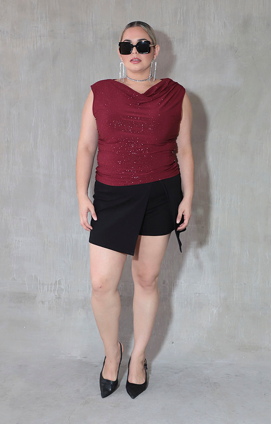 Blusa vino brillosa - BLUSA XL Boutiquemirel 