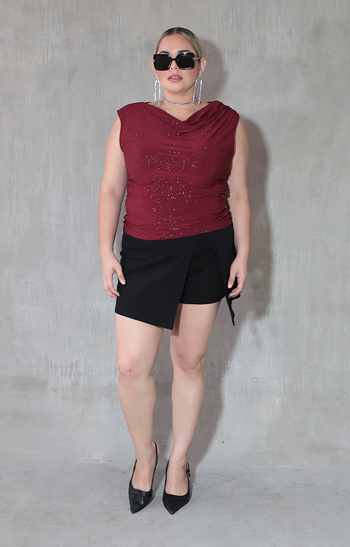 Blusa vino brillosa - BLUSA XL Boutiquemirel 