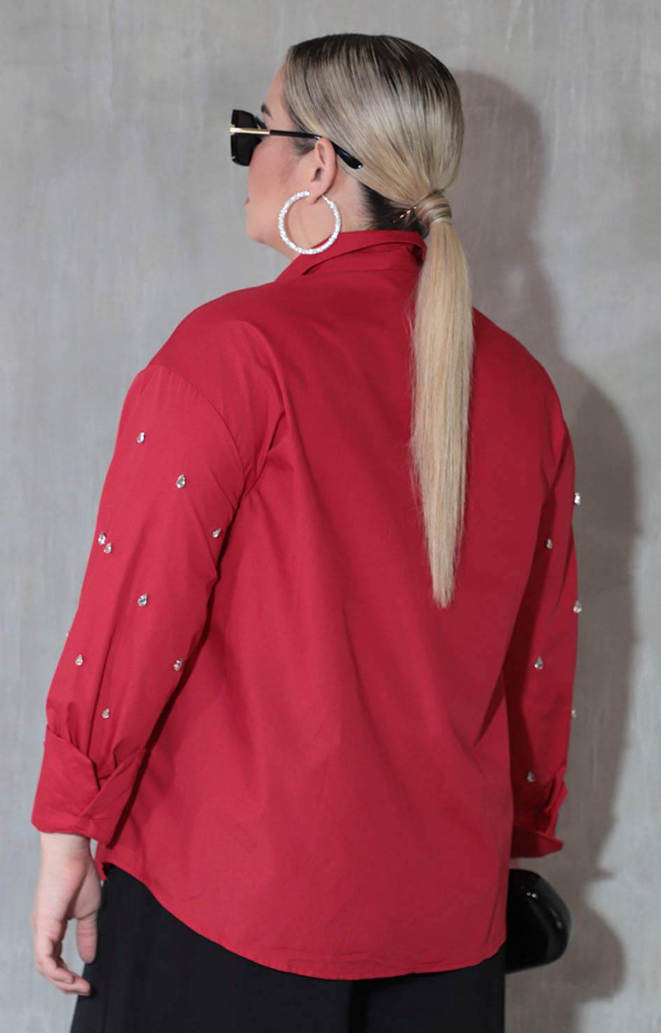 Camisera roja con pedrería - BLUSA XL Boutiquemirel 