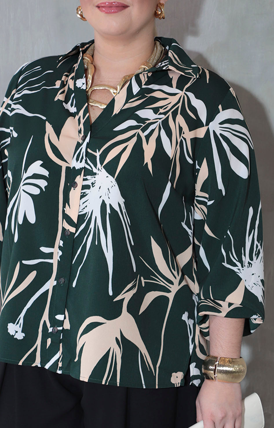 Camisera verde con hojas - BLUSA XL Boutiquemirel 