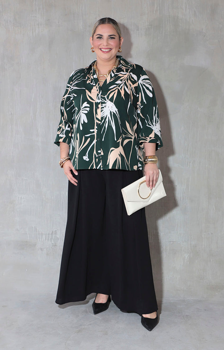 Camisera verde con hojas - BLUSA XL Boutiquemirel 