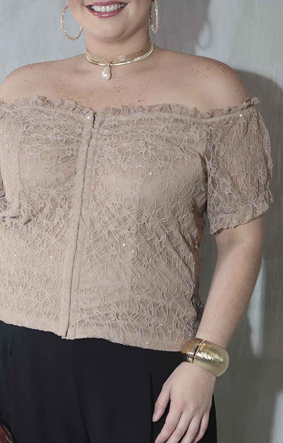 Blusa beige de encaje - BLUSA XL Boutiquemirel 