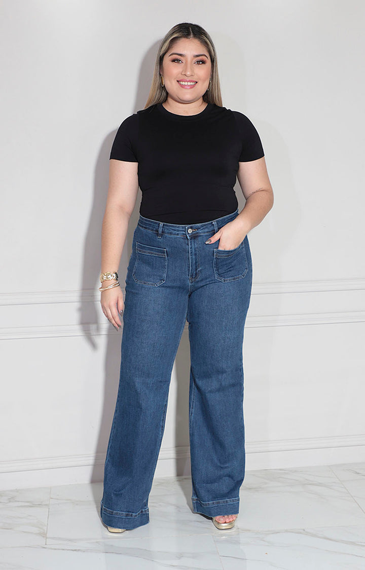 Pantalón denim recto