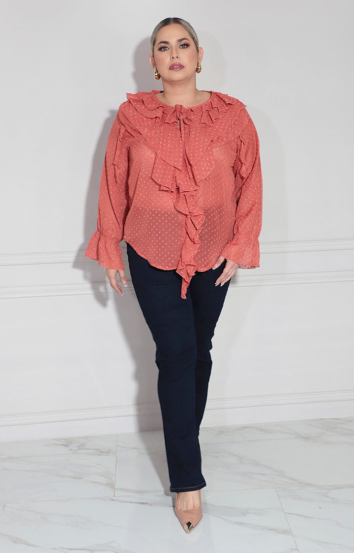 Blusa chedrón texturizada