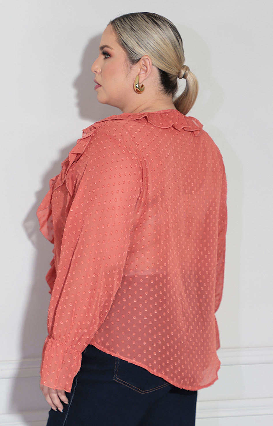 Blusa chedrón texturizada