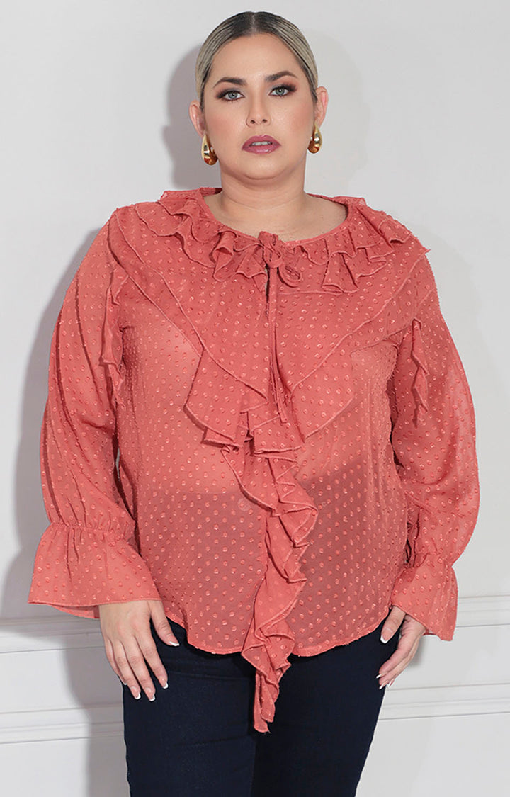 Blusa chedrón texturizada