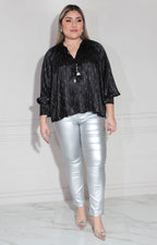 Blusa negra con brillos - BLUSA XL Boutiquemirel 