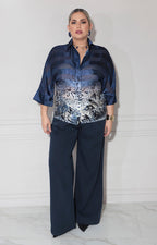 Blusa azul estampada - BLUSA XL Boutiquemirel 