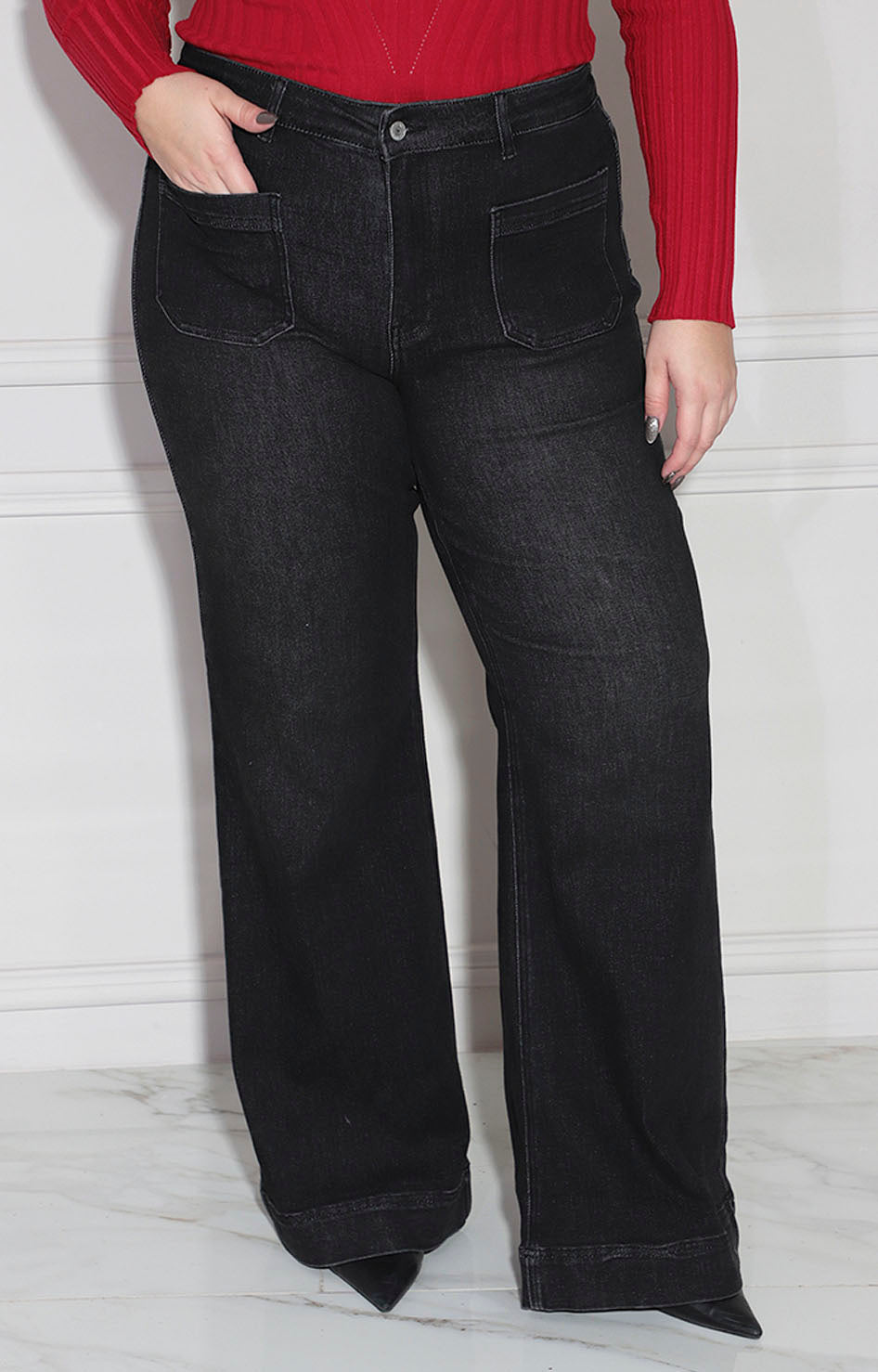 Pantalón de mezclilla negro