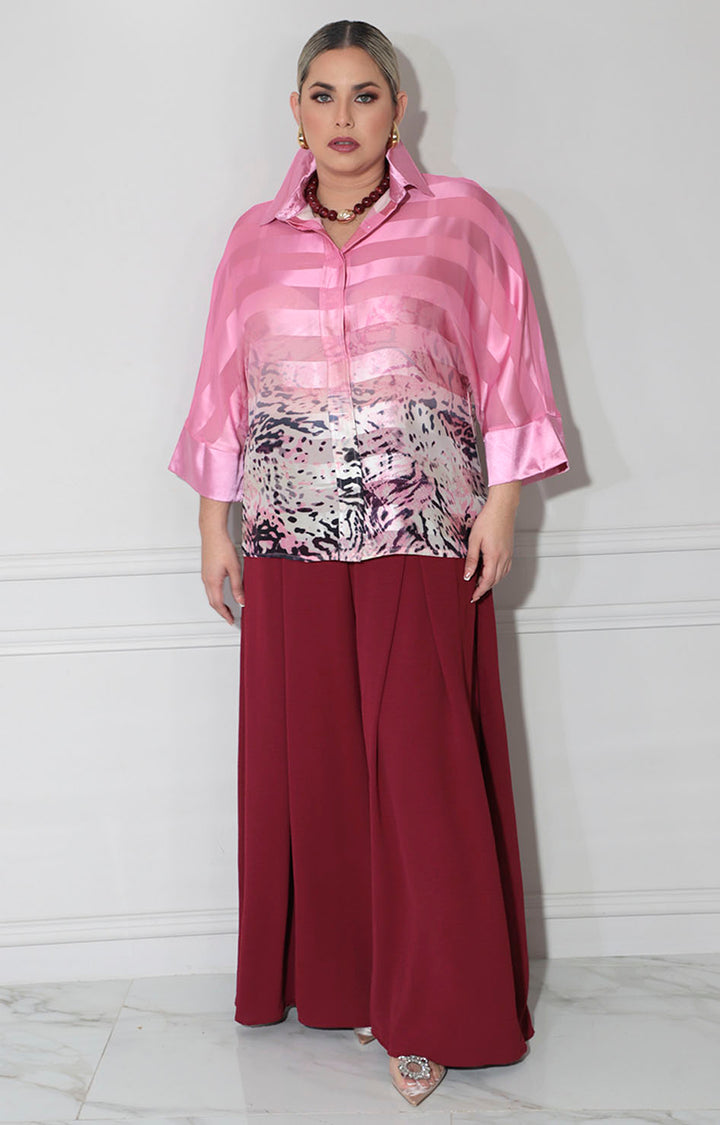 Camisera rosa estampada