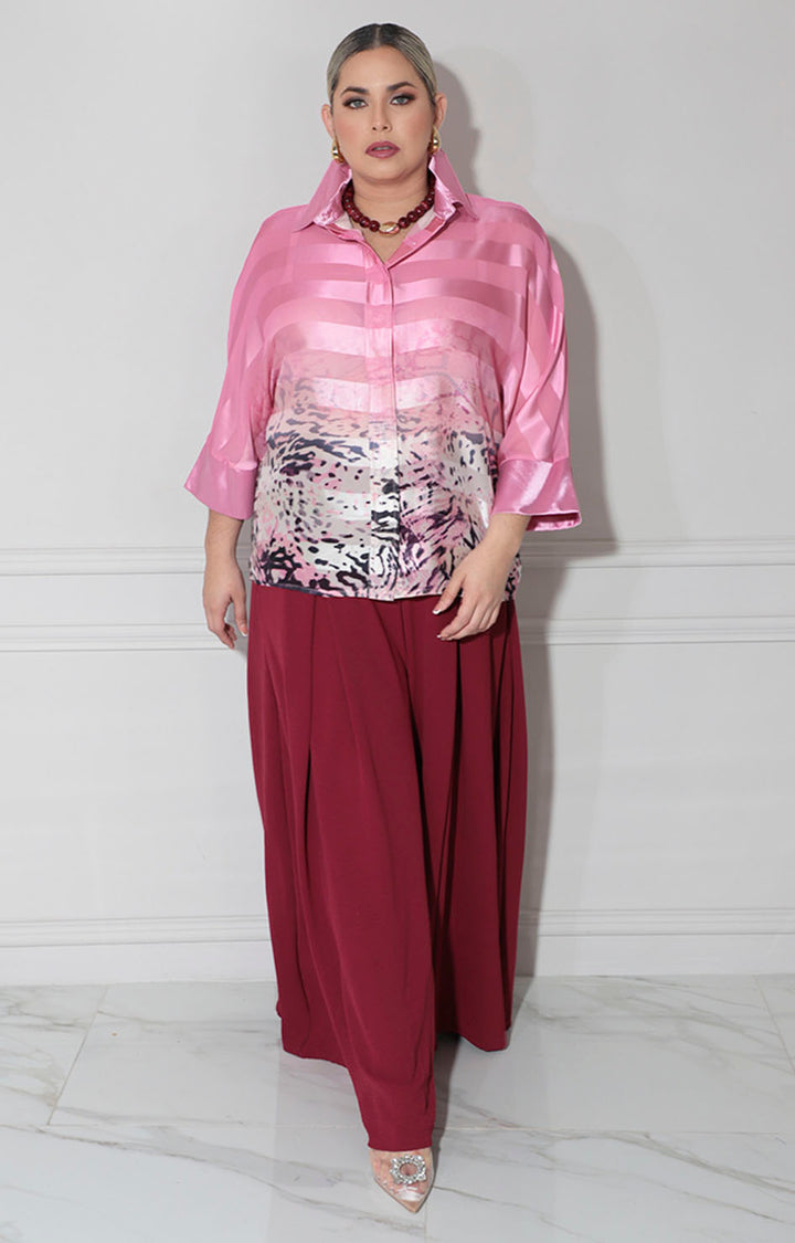 Camisera rosa estampada