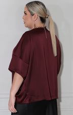 Blusa vino satinada - BLUSA XL Boutiquemirel 