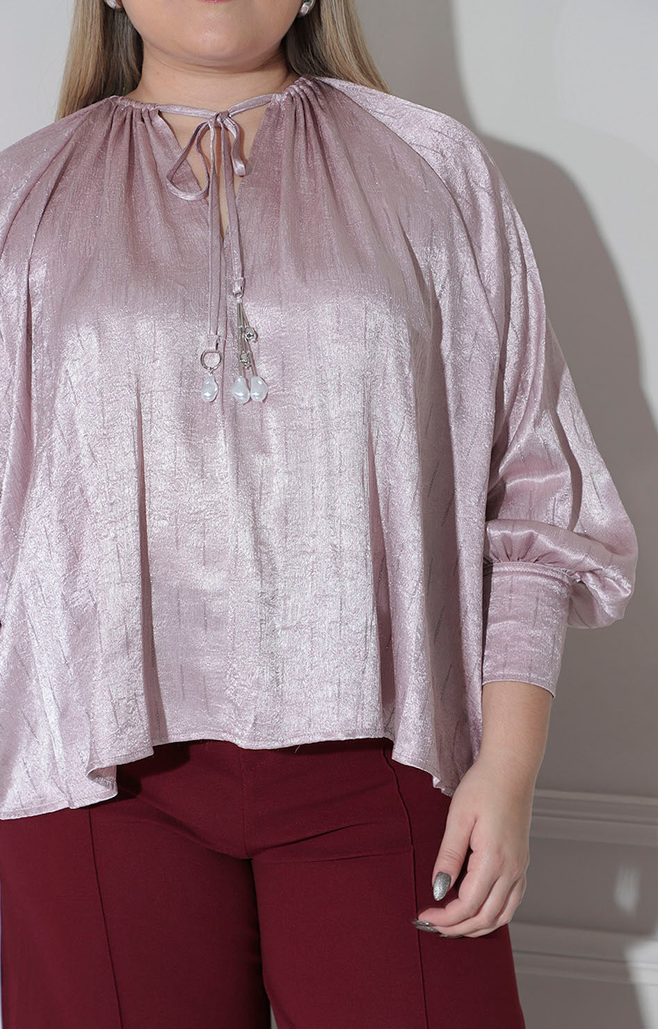 Blusa rosa con brillos
