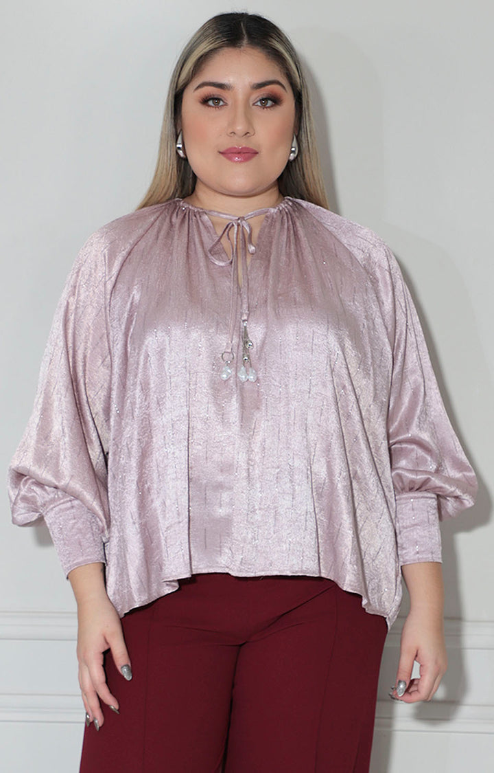 Blusa rosa con brillos