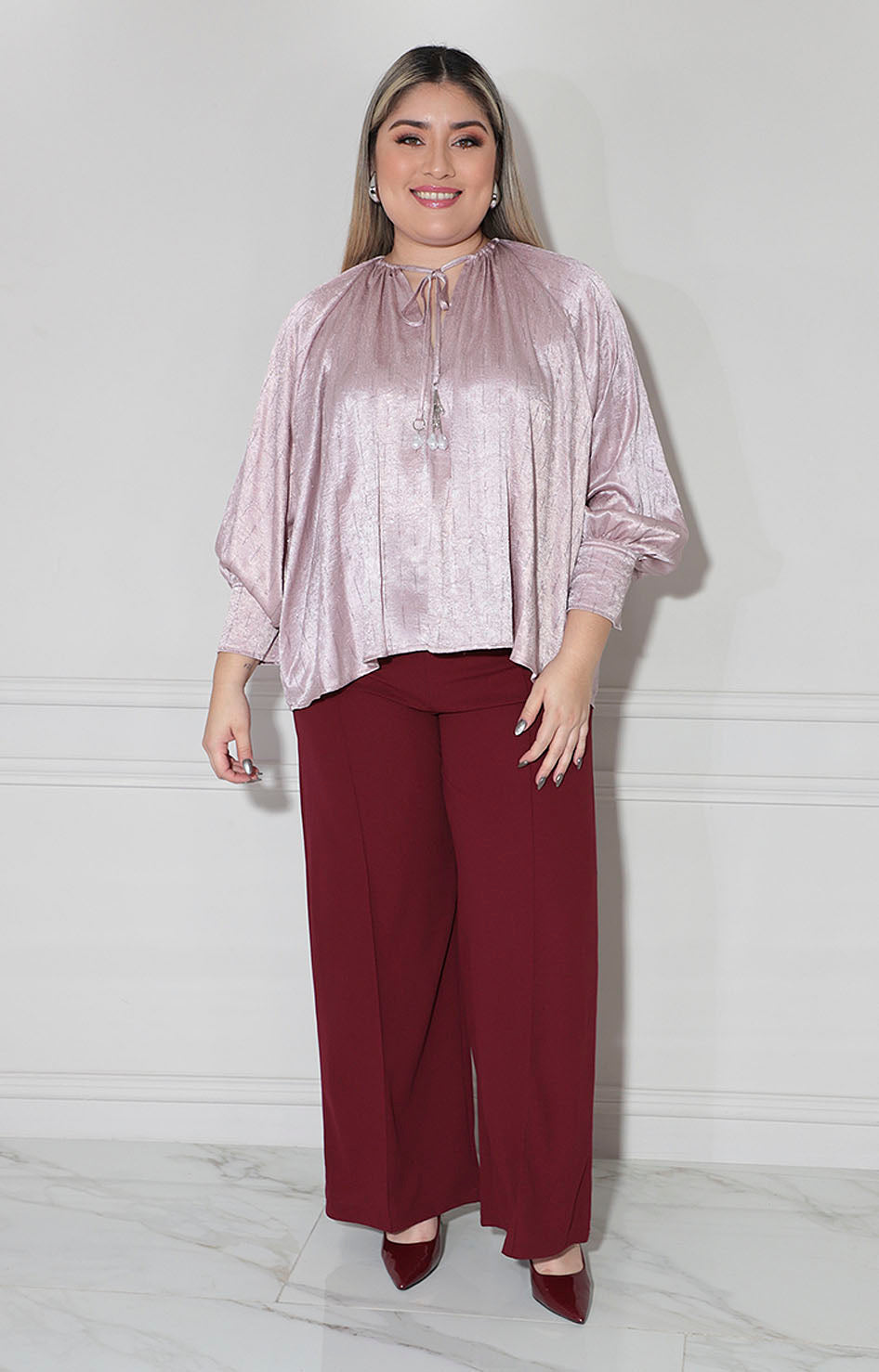Blusa rosa con brillos
