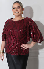 Blusa vino con lentejuela - BLUSA XL Boutiquemirel 