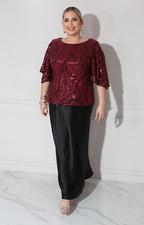 Blusa vino con lentejuela - BLUSA XL Boutiquemirel 